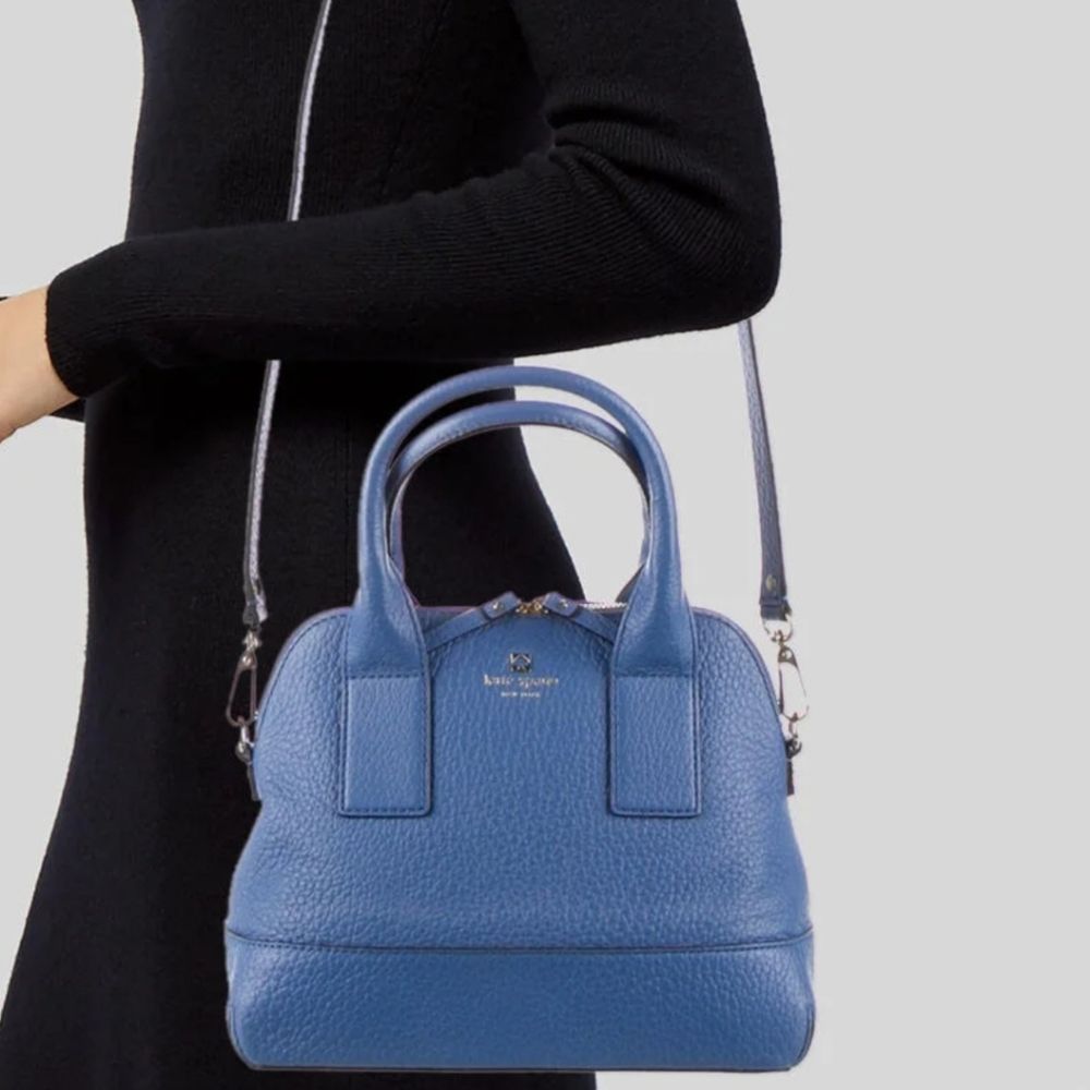 STUNNING BLUE! Kate SpadeNY Top Handle Bag.Look @pics! Tiny smudge near zipper